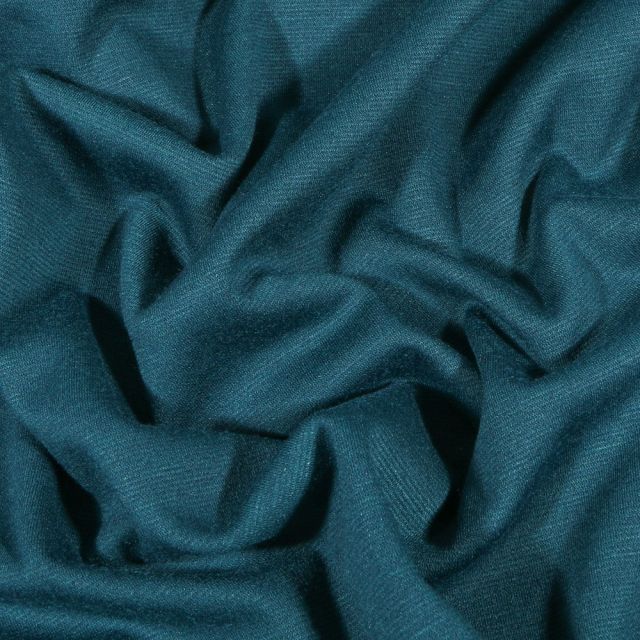 Coupon Tissu Jersey Milano uni Bleu pétrole - Coupon de 50 cm