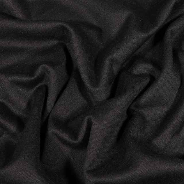 Coupon Tissu Jersey Milano uni Noir - Coupon de 30 cm
