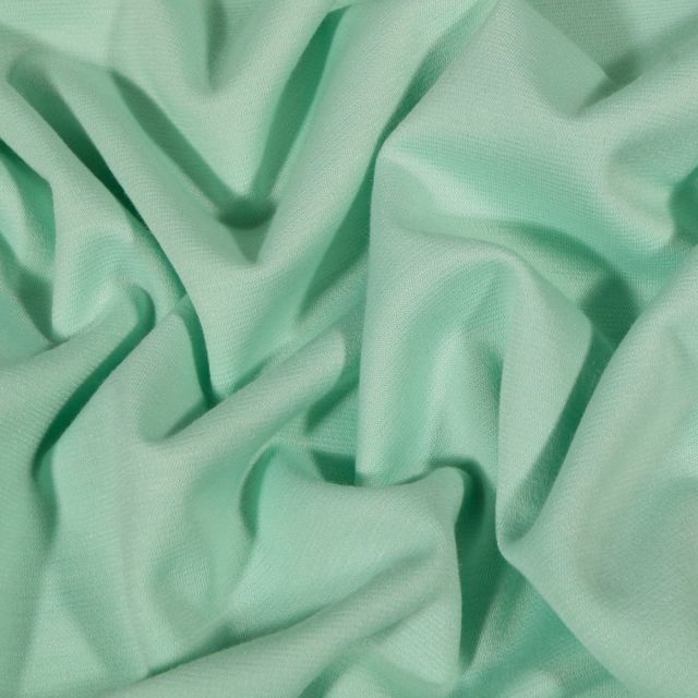 Tissu Jersey Milano uni Vert menthe - Par 10 cm