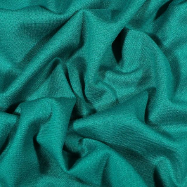 Tissu Jersey Milano uni Vert canard - Par 10 cm