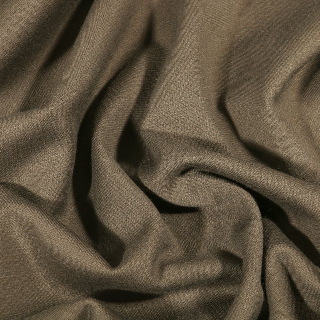 Tissu Jersey Milano uni Vert kaki - Par 10 cm