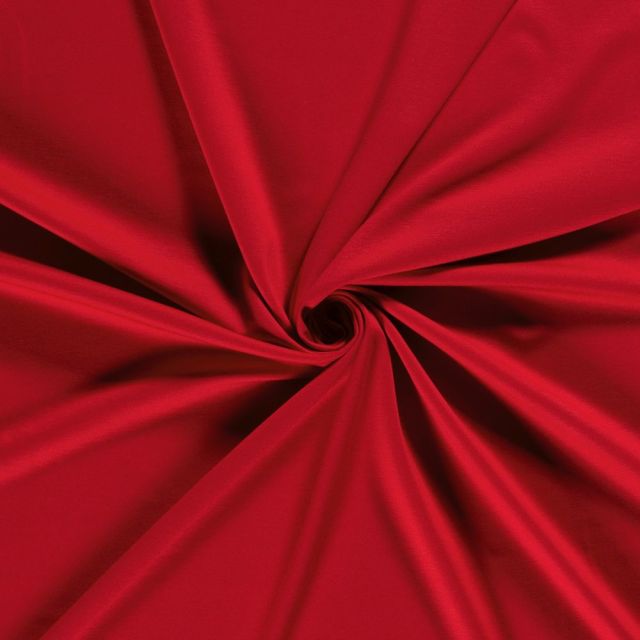 Tissu Jersey Viscose épais Romana uni Rouge
