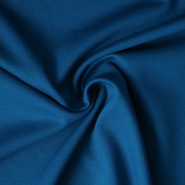 Tissu Jersey Viscose épais Romana uni Bleu pétrole