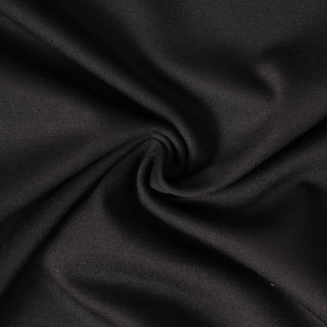 Tissu Jersey Viscose épais Romana uni Noir