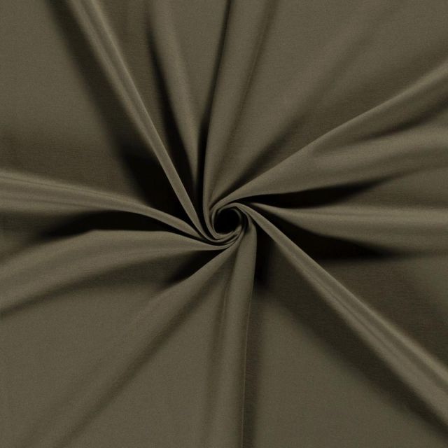Tissu Jersey Viscose épais Romana uni Vert kaki