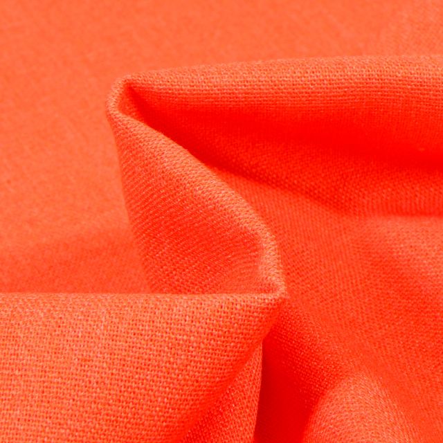 Coupon Tissu Viscose Lin Orange - Coupon de 40 cm
