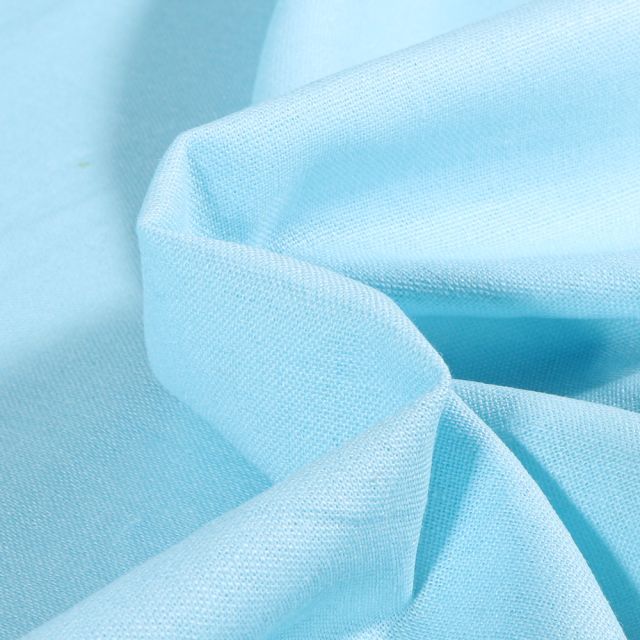 Tissu Viscose Lin uni Bleu ciel