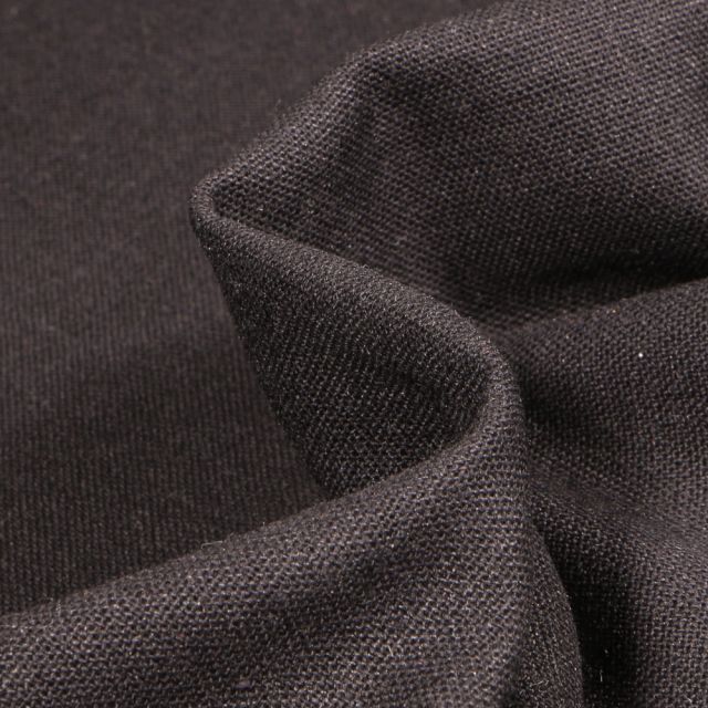 Tissu Viscose Lin uni Noir