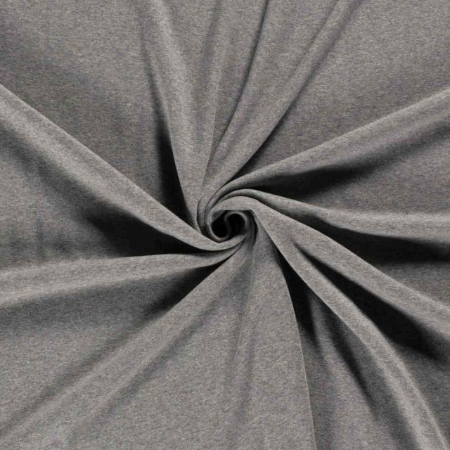 Tissu Sweat envers molletonné CosyMood uni Gris