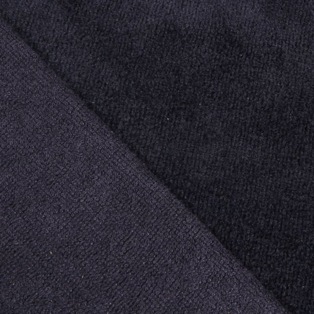 Coupon Tissu Micro Éponge Bambou Bleu marine - Coupon de 20 cm