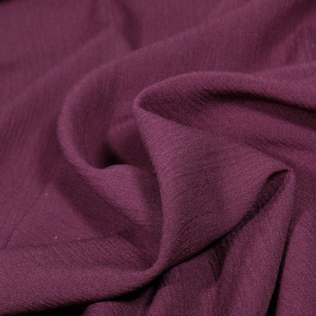 Tissu Crêpe de Viscose uni Prune