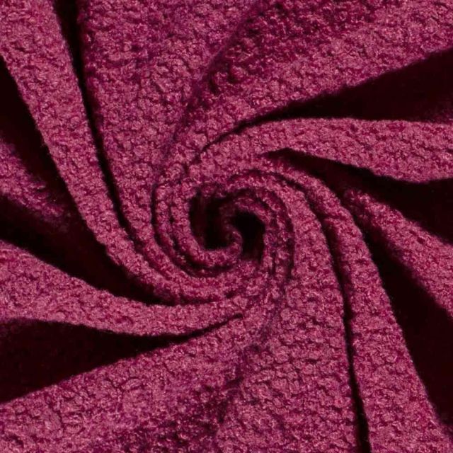 Tissu Fausse fourrure Bouclette Daphné uni Fuchsia