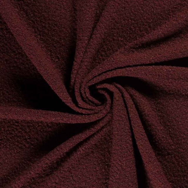 Tissu Fausse fourrure Bouclette Daphné uni Bordeaux