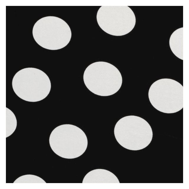 Tissu Jersey Viscose Asta pois blancs sur fond Noir