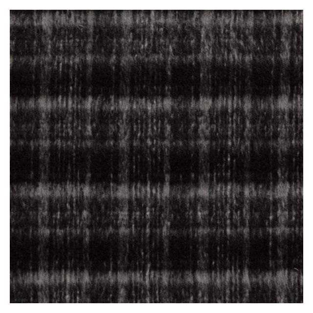 Coupon Tissu Jacquard Laine Carreaux Florano sur fond Noir - Coupon de 140 cm