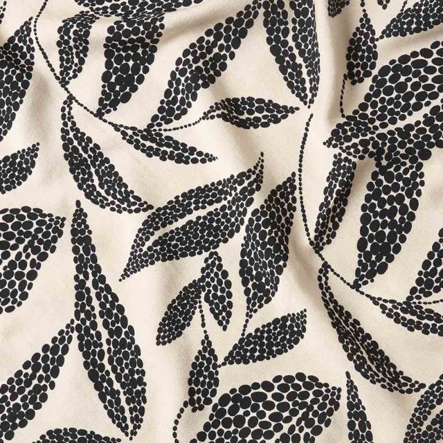 Tissu upcycling Coupon de 2 m Viscose texturé Beige nacré 