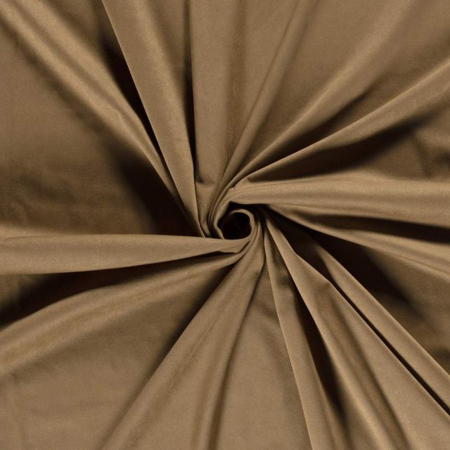 Tissu Suédine extensible  Elora aspect daim uni Camel