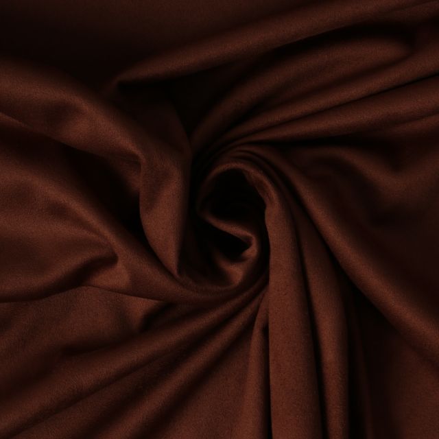 Tissu Suédine extensible  Elora aspect daim uni Chocolat