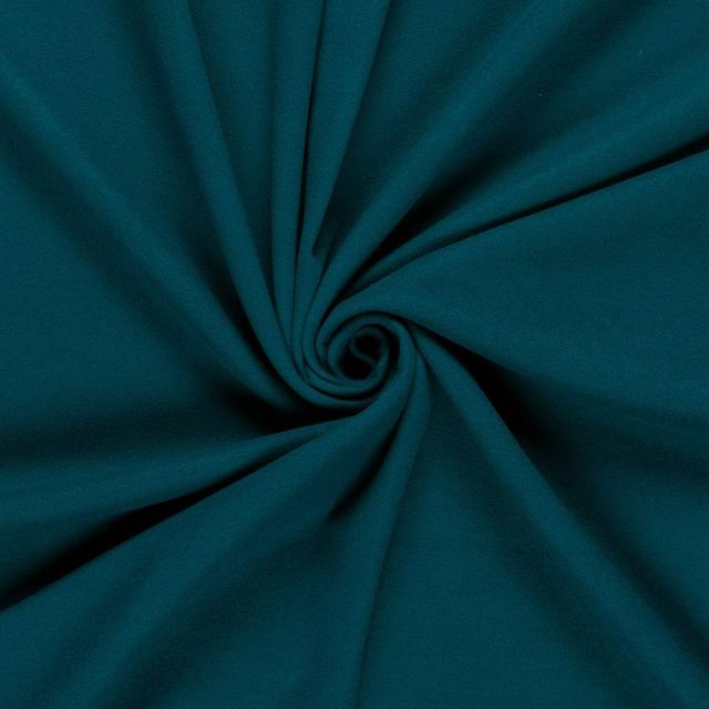 Tissu Drap de manteau Coeur de Laine uni  Bleu canard