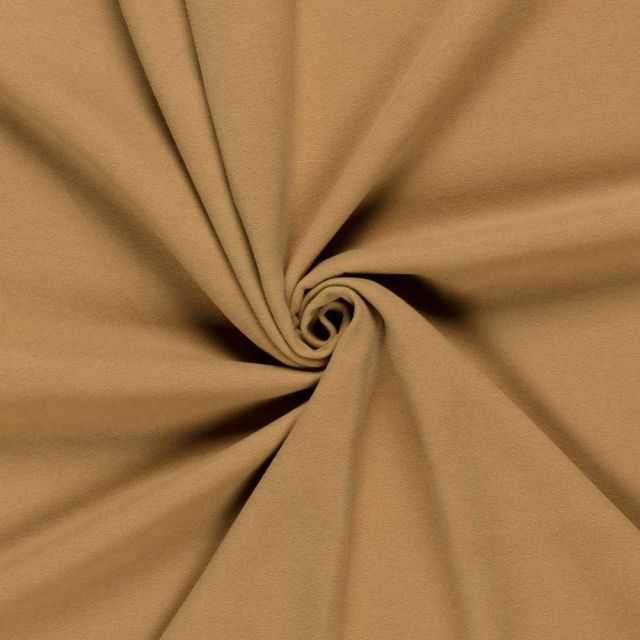 Tissu Drap de manteau  Cœur de Laine uni Camel