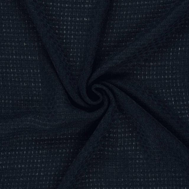 Tissu Tweed Charlotte uni Bleu marine