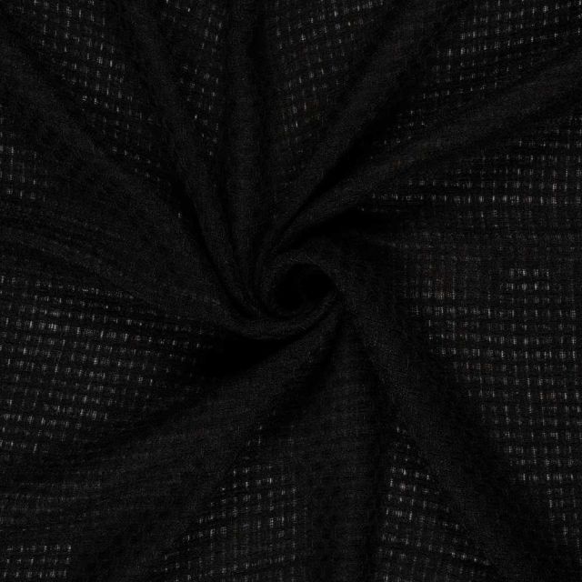 Tissu Tweed Charlotte uni Noir