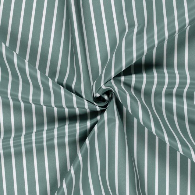Tissu Short de bain déperlant recyclé Rayé blanc sur fond Bleu acier