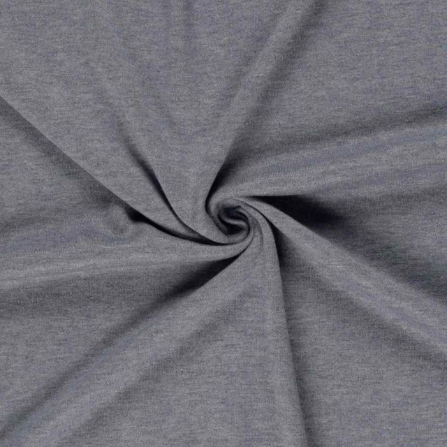 Tissu Jersey Viscose chiné sur fond Bleu gris