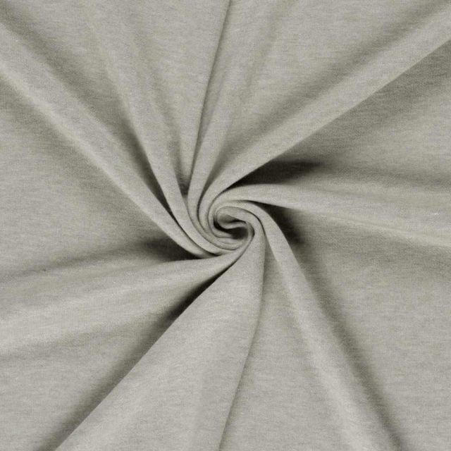 Tissu Jersey Viscose chiné sur fond Gris perle