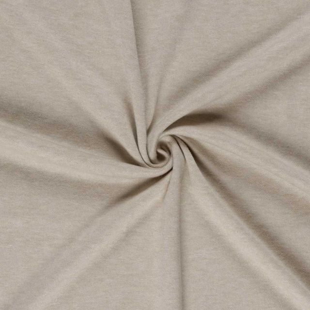 Tissu Jersey Viscose chiné sur fond Beige sable