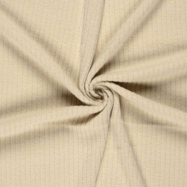 Tissu Jersey cotêlé uni Isandra Beige