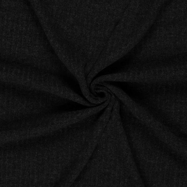 Tissu Jersey cotêlé uni Isandra Noir