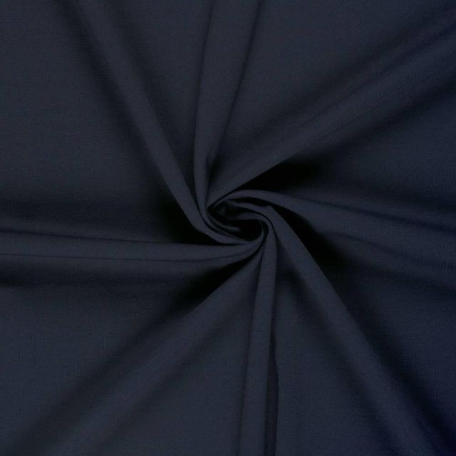 Tissu Jersey piqué lourd de viscose James uni Bleu marine