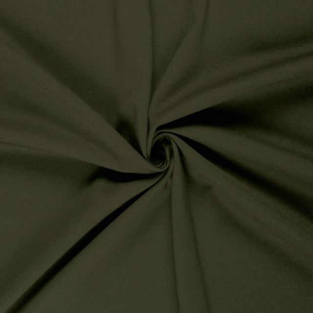 Tissu Jersey piqué lourd de viscose James uni Vert kaki