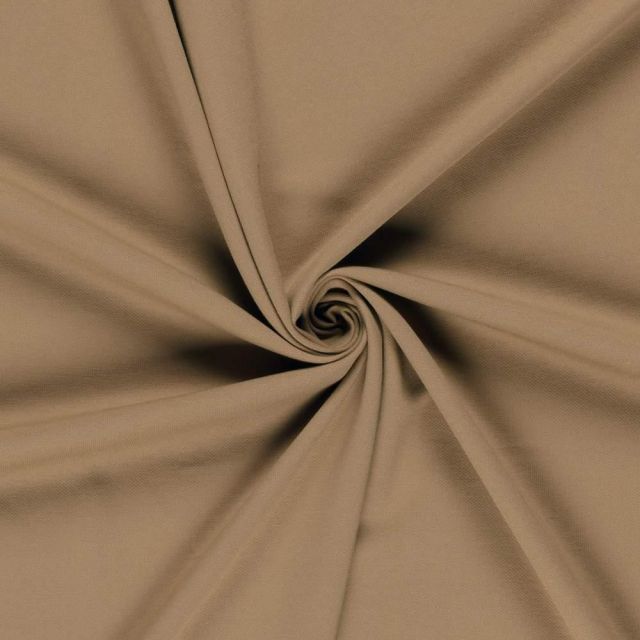 Tissu Jersey piqué lourd de viscose James uni Camel