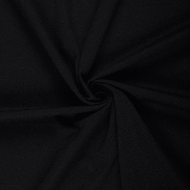 Tissu Jersey piqué lourd de viscose James uni Noir