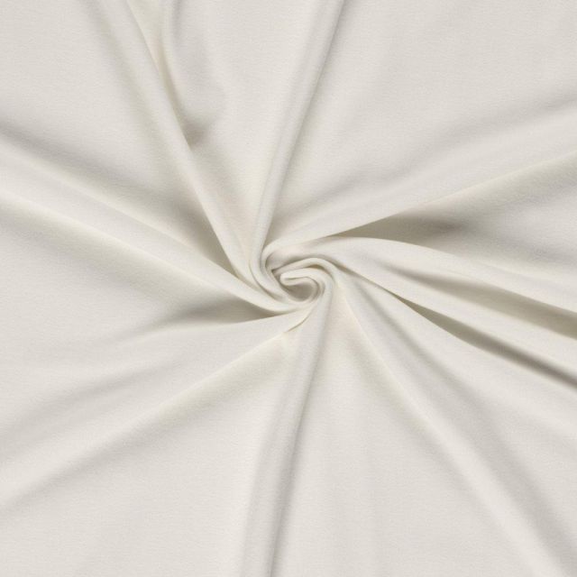 Tissu Jersey maille lourde Stefi gratté uni Blanc cassé
