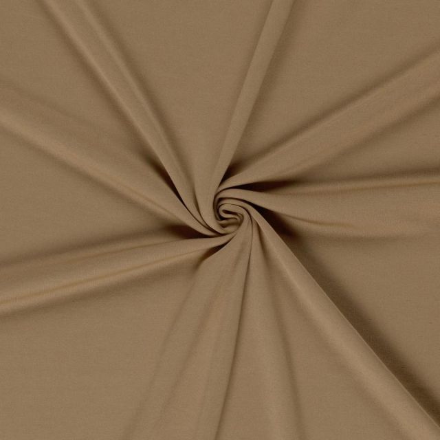 Tissu Jersey maille lourde Stefi gratté uni Camel