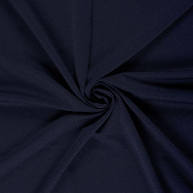 Tissu jersey crêpe uni Melissa Bleu marine