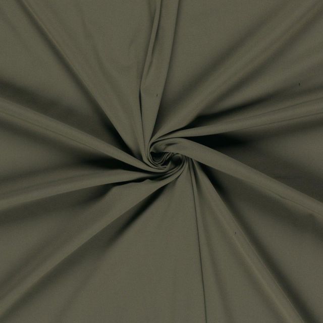 Tissu Jersey Traveler  extensible et infroissable Uni Vert kaki