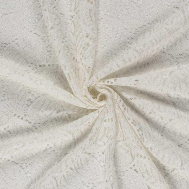 Tissu maille légère chenille ajourée Blanc
