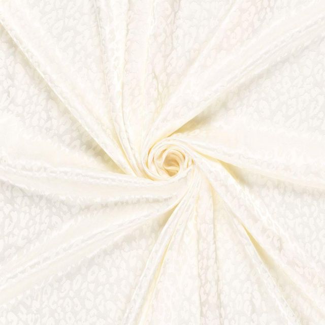Tissu Jacquard satiné Laura Tâchété sur fond Blanc