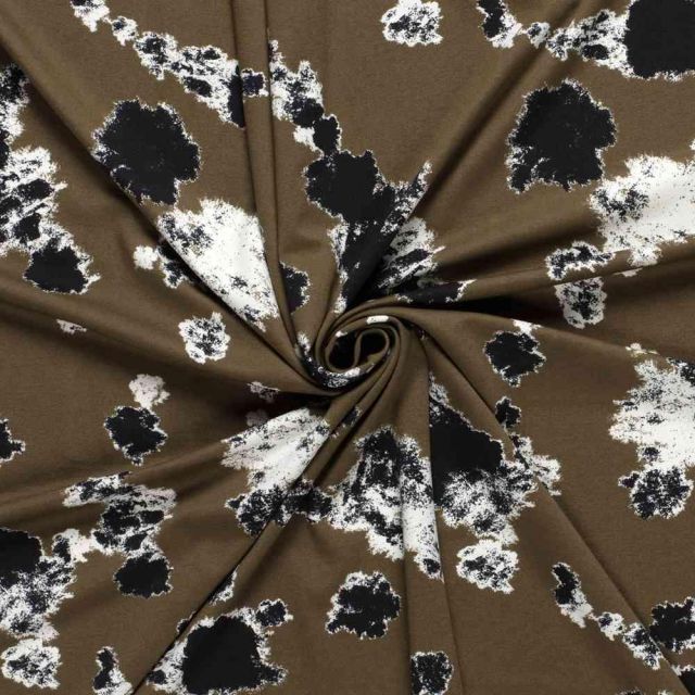 Tissu Jersey Milano  Ponte Di Roma Motifs Abstraits sur fond Camel