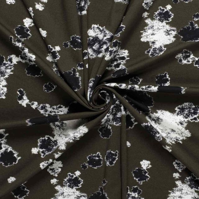 Tissu Jersey Milano  Ponte Di Roma Motifs Abstraits sur fond Gris souris