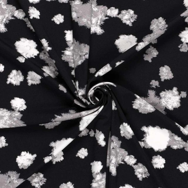 Tissu Jersey Milano  Ponte Di Roma Motifs Abstraits sur fond Noir