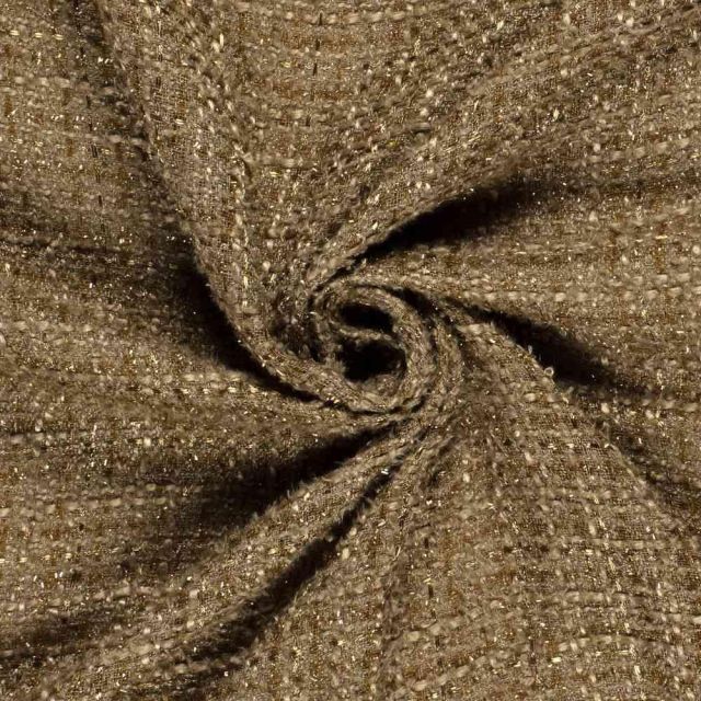 Tissu Jacquard Lurex Tweed Éclat uni Vert olive