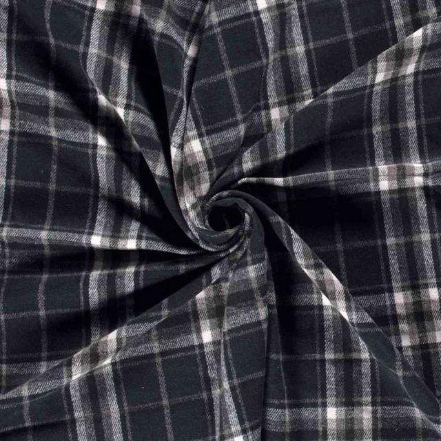 Tissu Jacquard brossé Joseph Carreaux sur fond Bleu marine