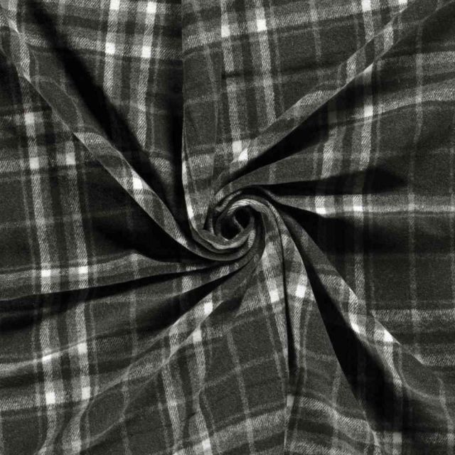 Tissu Jacquard brossé Joseph Carreaux sur fond Gris foncé