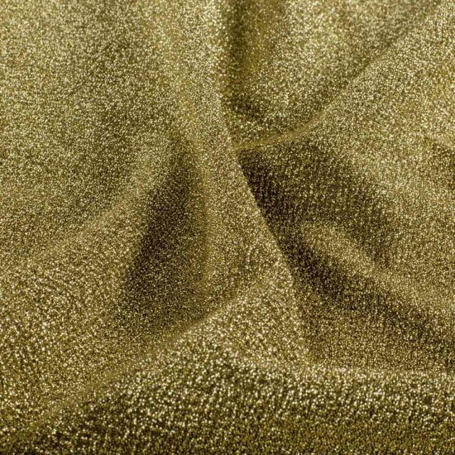 Tissu Jersey Lurex Livia extensible pailleté uni Doré