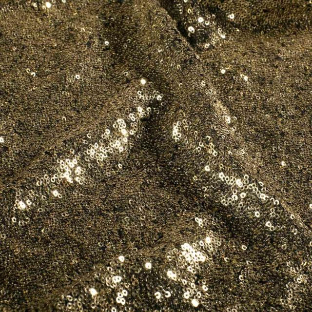 Tissu Sequins Galaxia extensible uni Doré